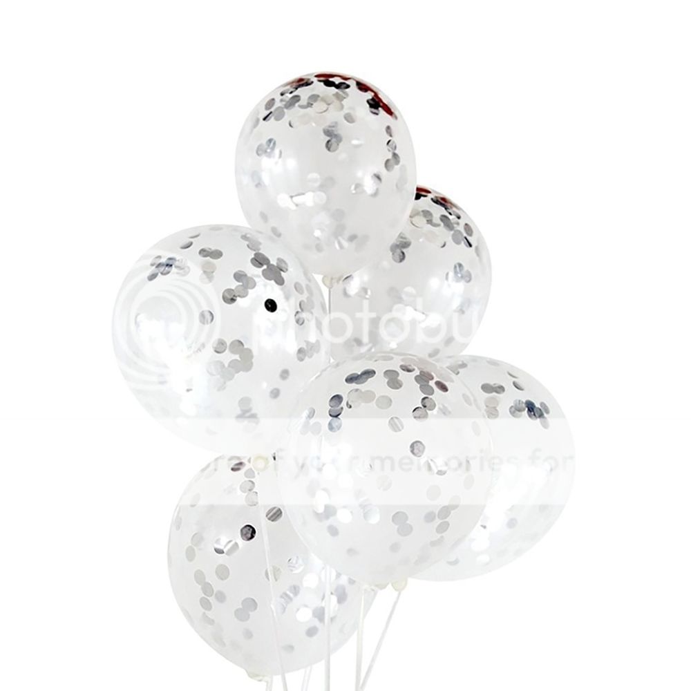 30cm Confetti Balloons Clear Latex Helium Balloon Birthday Party